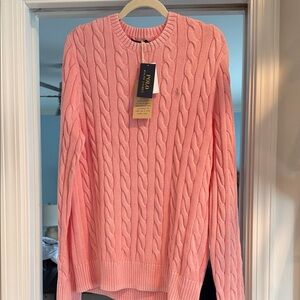 Polo by Ralph Lauren Pink Cable Knit Sweater NWT